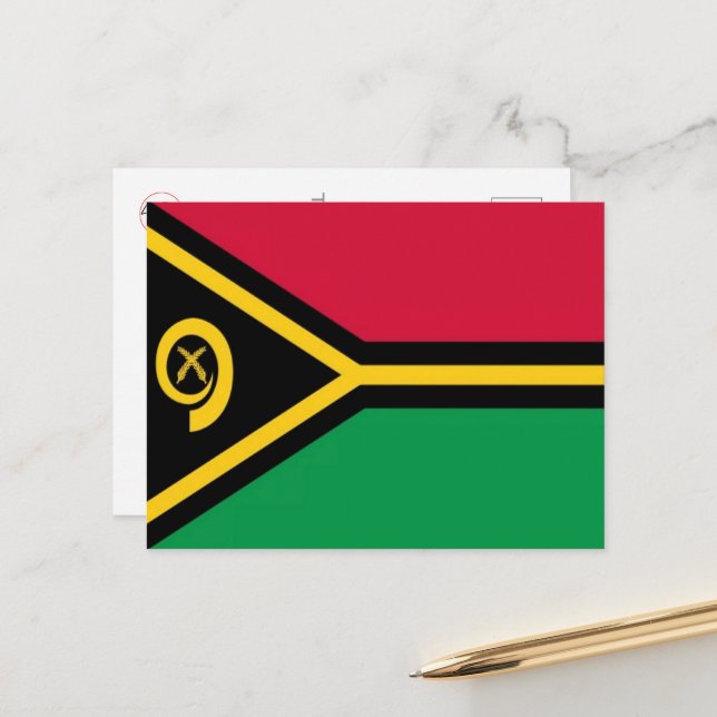 Carte Postale Vanuatu - Drapeau - (Devant/Arrière en situation)