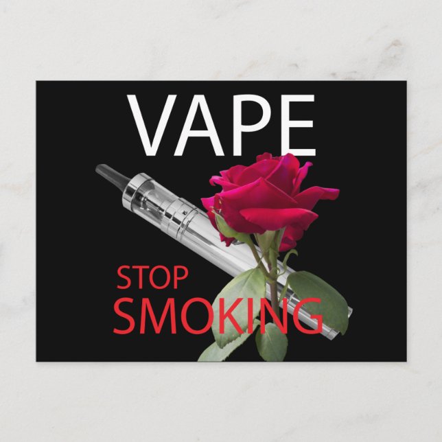 Carte Postale Vape. Arrêtez de fumer (Devant)