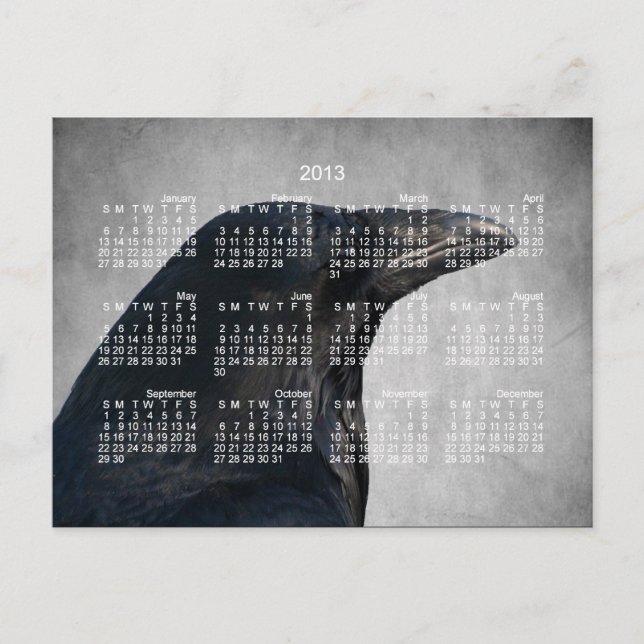 Carte Postale Vapeur De Corbeau Tiré ; Calendrier 2013 (Devant)