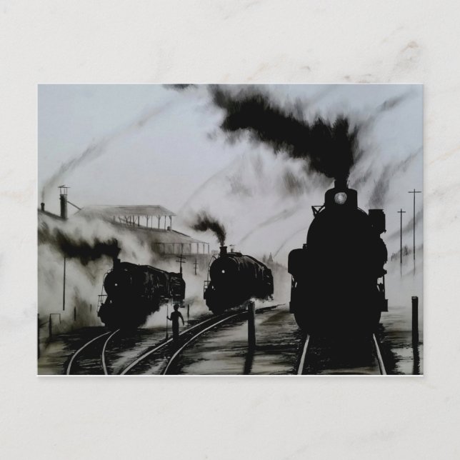 Carte Postale Vapeur-Trains (Devant)