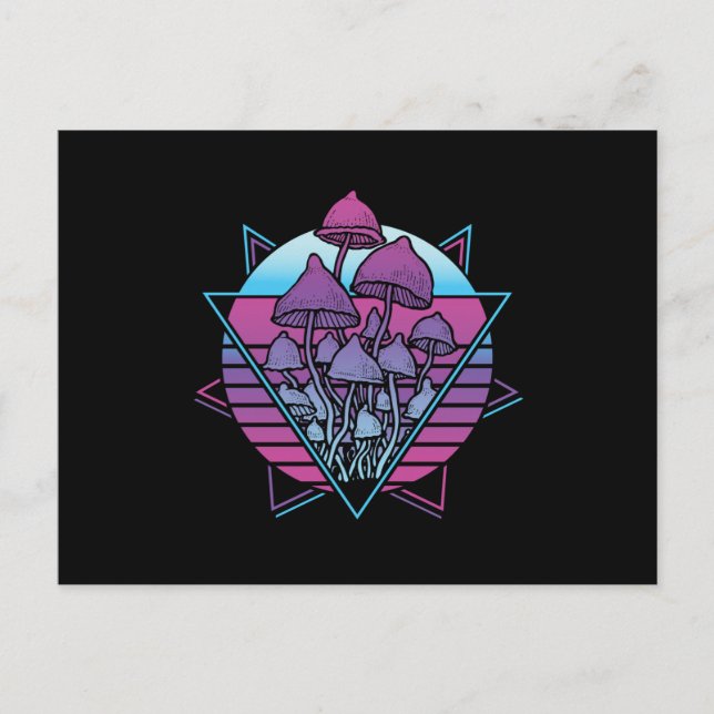 Carte Postale Vaporwave de champignons (Devant)