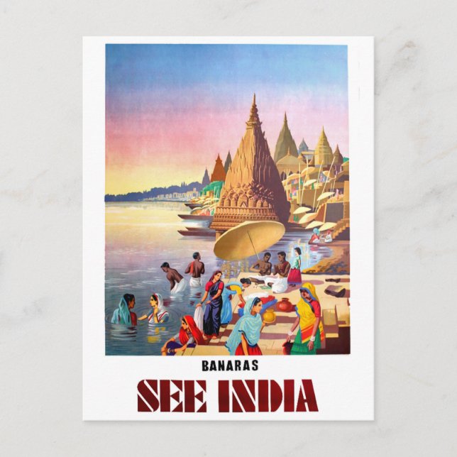 Carte Postale Varanasi, Inde, fleuve Gange (Devant)