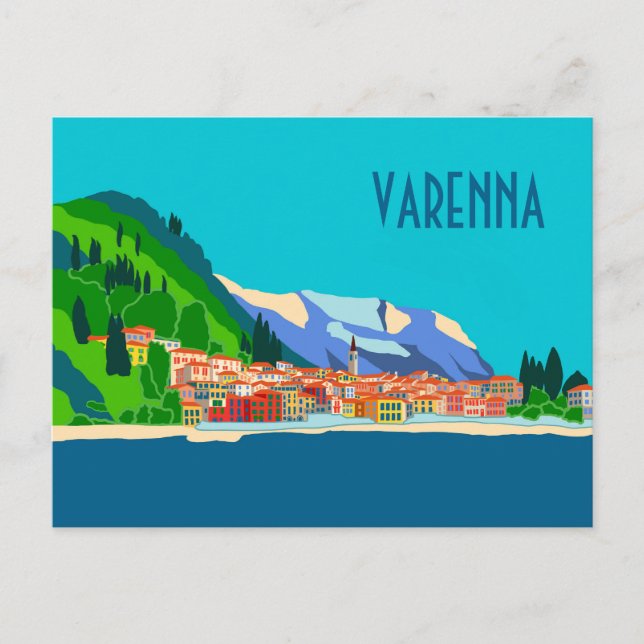 Carte Postale Varenna Como Italie Illustration Voyage (Devant)