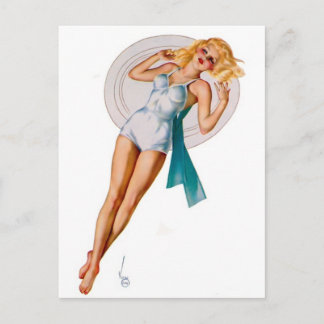 Carte Postale Vargas Vintage pin girl
