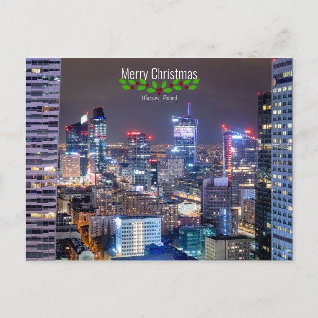 Carte Postale Varsovie, Pologne, Joyeux Noël, (Devant)