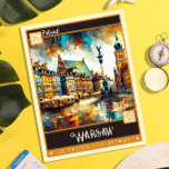 Carte Postale Varsovie, Pologne | Peinture Vintage<br><div class="desc">Découvrez l'esprit vibrant de Varsovie avec notre carte postale Vintage captivante. Cette magnifique illustration capture l'essence de la capitale polonaise dans un style vintage fascinant qui ne manquera pas d'évoquer un sentiment de nostalgie et d'émerveillement. Avec des touches dynamiques et une palette de couleurs vives, cette carte postale donne vie...</div>