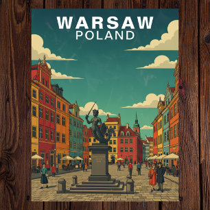 Carte Postale Varsovie, Pologne Place Historique & Statue de la