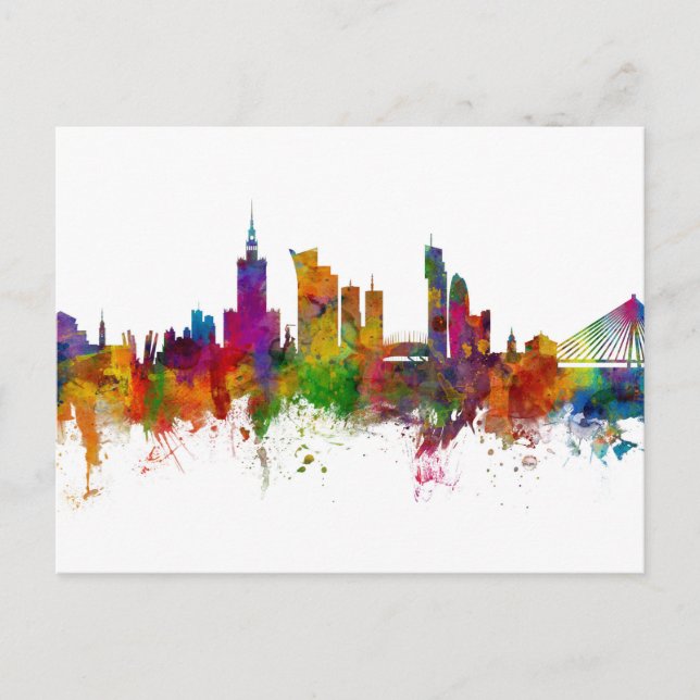 Carte Postale Varsovie Pologne Skyline (Devant)