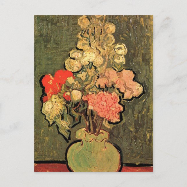 Carte Postale Vase à vie morte avec Rose-potence par Van Gogh (Devant)
