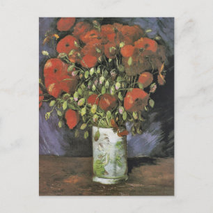 Carte Postale Vase aux coquelicots rouges de Vincent Van Gogh