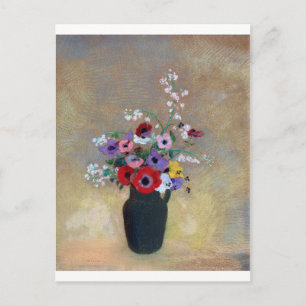 Carte Postale Vase aux fleurs mixtes, Redon