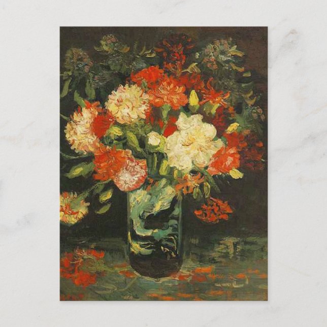 Carte Postale Vase avec Carnations Vincent van Gogh (Devant)