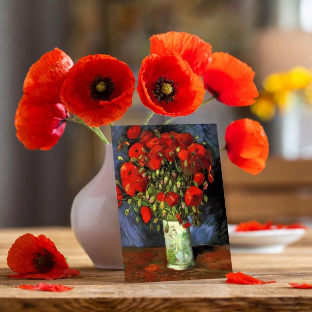 Carte Postale Vase avec des papillons rouges | Vincent Van Gogh (Créateur téléchargé)