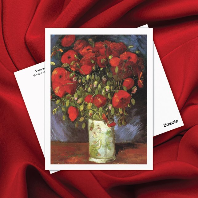 Carte Postale Vase avec des papillons rouges Vincent Van Gogh (Créateur téléchargé)
