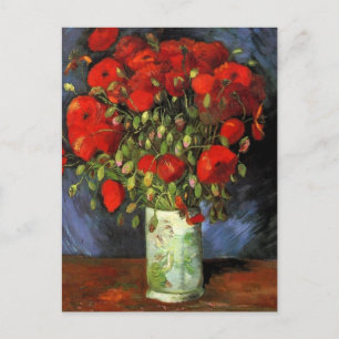 Carte Postale Vase avec des pavots rouges par Van Gogh