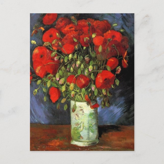 Carte Postale Vase avec des pavots rouges par Van Gogh (Devant)