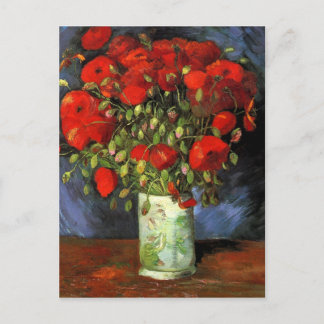 Carte Postale Vase avec des pavots rouges par Vincent Van Gogh