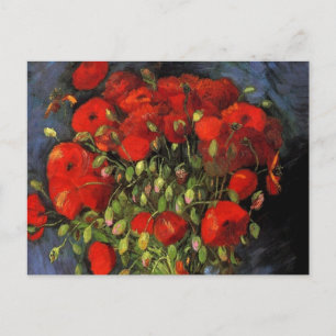 Carte Postale Vase avec des pavots rouges par Vincent van Gogh