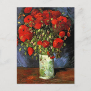 Carte Postale Vase avec des pavots rouges par Vincent van Gogh