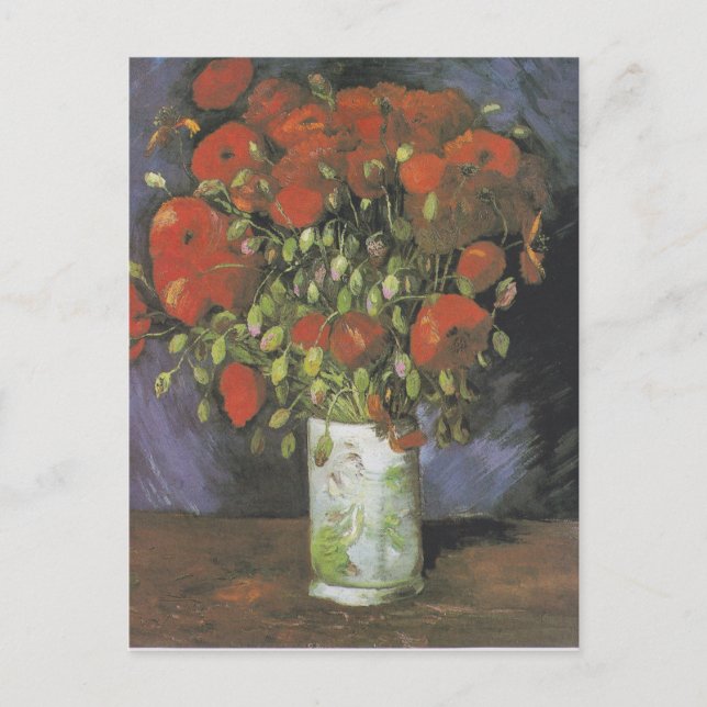 Carte Postale Vase avec des pavots rouges par Vincent van Gogh (Devant)