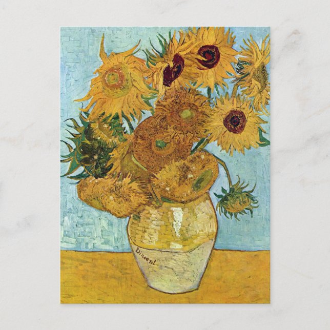 Carte Postale Vase avec douze tournesols par Van Gogh (Devant)