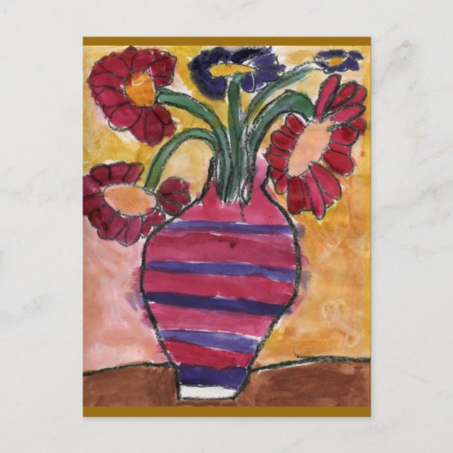 Carte Postale Vase avec fleurs (Devant)