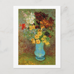 Carte Postale Vase avec marguerites et anémones Van Gogh Art