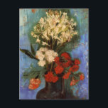 Carte Postale Vase avec oeillets par Vincent van Gogh<br><div class="desc">Vase avec oeillets et autres fleurs de Vincent van Gogh est un post impressionnisme d'art vintage encore vie peinture nature florale. Un beau bouquet de fleurs rouges et blanches d'un jardin de printemps avec oeillets et autres fleurs dans un vase décoratif. Sur l'artiste :Vincent Willem van Gogh (1853-1890) était l'un...</div>