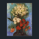 Carte Postale Vase avec oeillets par Vincent van Gogh<br><div class="desc">Vase avec oeillets et autres fleurs de Vincent van Gogh est un post impressionnisme d'art vintage encore vie peinture nature florale. Un beau bouquet de fleurs rouges et blanches d'un jardin de printemps avec oeillets et autres fleurs dans un vase décoratif. Sur l'artiste :Vincent Willem van Gogh (1853-1890) était l'un...</div>