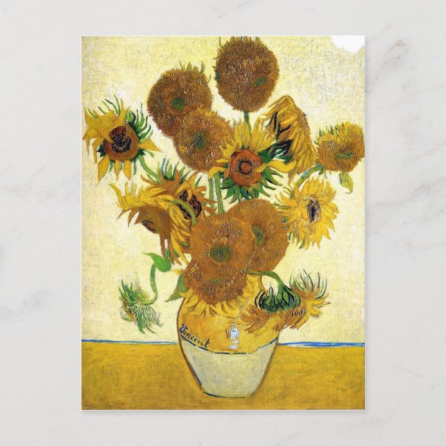 Carte Postale Vase Avec Quinze Tournesols Par Vincent Van Gogh (Devant)