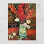 Carte Postale Vase avec Red Gladioli, Van Gogh Art<br><div class="desc">Vincent Willem van Gogh (30 mars 1853 - 29 juillet 1890) était un artiste postimpressionniste néerlandais. Certains de ses tableaux sont maintenant parmi les oeuvres d'art les plus connues,  les plus populaires et les plus chères du monde. Huile sur toile,  65 x 40 cm. Collection privée.</div>