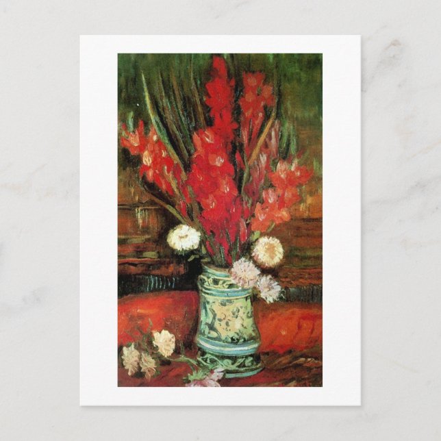 Carte Postale Vase avec Red Gladioli, Van Gogh Art (Devant)