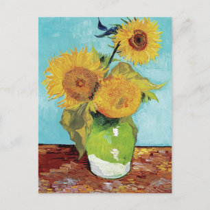Carte Postale Vase avec trois tournesols par Vincent Van Gogh