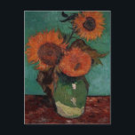 Carte Postale vase avec trois tournesols, van Gogh<br><div class="desc">vase avec trois tournesols,  van Gogh.</div>