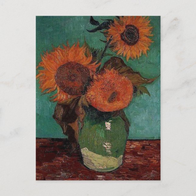 Carte Postale Vase avec trois tournesols, Vincent van Gogh (Devant)