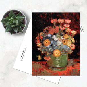Carte Postale Vase avec Zinnias Vincent Van Gogh