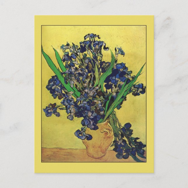 Carte Postale Vase d'art avec Irises par Van Gogh (Devant)