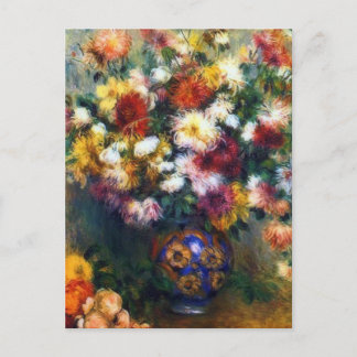 Carte Postale Vase de Chrysanthemums Art de Renoir