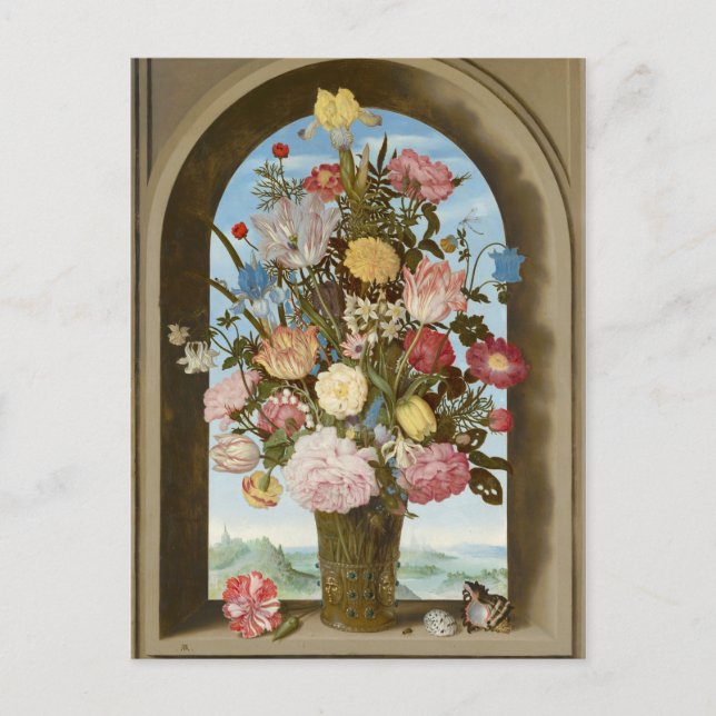 Carte Postale Vase de fleurs dans une fenêtre, c.1618 (Devant)