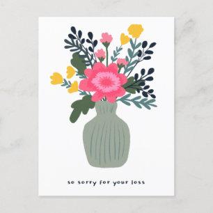 Carte Postale Vase de fleurs personnalisé pour condoléances. Tou