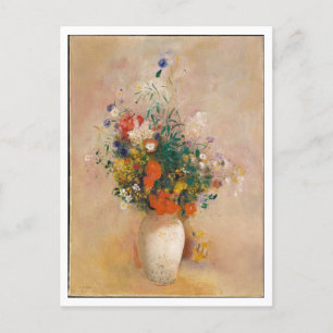 Carte Postale Vase de fleurs rose par Redon Peinture