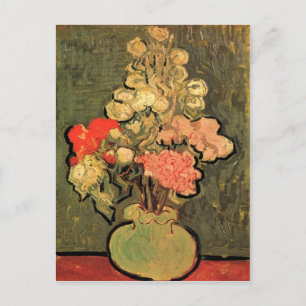 Carte Postale Vase de la vie morte avec Rose Mallows par van Gog