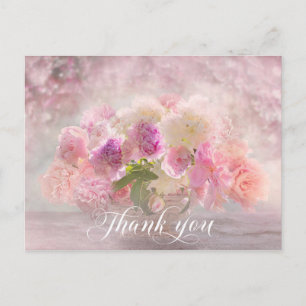 Carte Postale Vase de Merci rose de pivoine