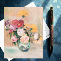 Vase De Roses Et Dahlias, Renoir