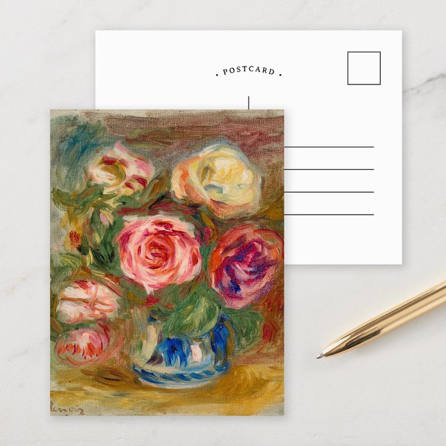 Carte Postale Vase de Roses | Renoir (Créateur téléchargé)