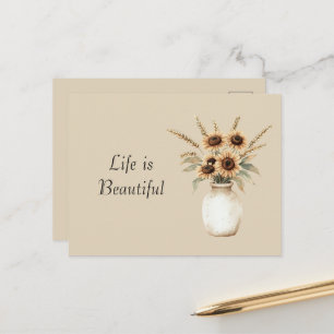 Carte Postale Vase de tournesols