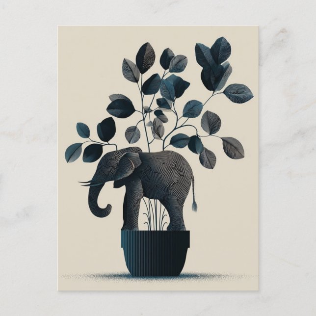 CARTE POSTALE VASE ÉLÉPHANT #1 (Devant)