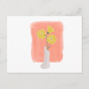 Carte Postale Vase floral aquarelle pour tout anniversaire ou oc