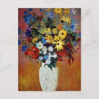 Carte Postale Vase jaune de fleurs, fleurs Odilon Redon