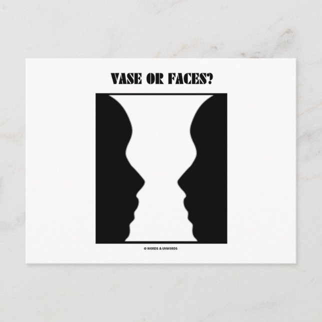 Carte Postale Vase Ou Visages ? (Illusion optique) (Devant)